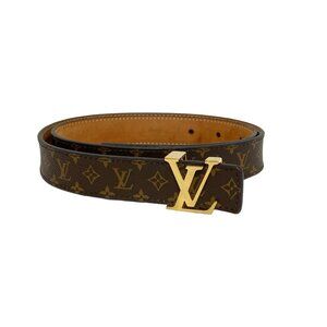 LOUIS VUITTON Monogram Santure initials LV belt Monogram bran-392-090625